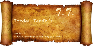 Torday Teréz névjegykártya